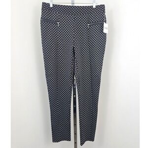 Classic Concepts Skinny Fit Pull-on Black White Pants XL New‎